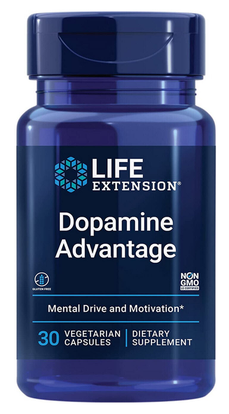 DOPAMINE ADVANTAGE MENTAL DRIVE MOTIVATION SUPPORT 30 Veg Caps LIFE EXTENSION - $14.74