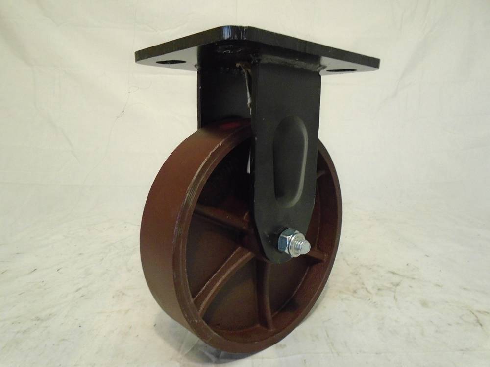8" x 2" Rigid Towing Caster w/ Ductile Steel Wheel (10 mph) 2,000 lb