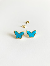 Turquoise Butterfly Earrings in Gold - $45.00