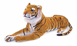 Giant Plush Tiger Soft & Cuddly Life-Like Details (Body About 47 IN, Tail 30 IN) - $227.69