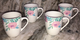 Coffee Cups Mugs Dinnerware 12oz Pink/Blue Flowers-Set Of 4 Royal Norfol... - $59.28
