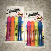 2 NEW Sharpie Accent Tank Highlighters 4ct Blue Yellow Pink Orange Smear Guard - $5.93