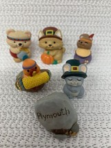 6 Vintage Hallmark Merry Miniatures 1993 Thanksgiving Figurines Plymouth Rock - $33.20