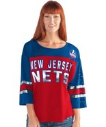 Nba Jersey Nets Womens First Team Mesh Top Giii For Her Red Blue Size Large - $14.84