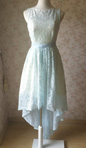 LIGHT BLUE High Low Lace Dress Sleeveless SomethingBlue Wedding Bridesmaid Dress