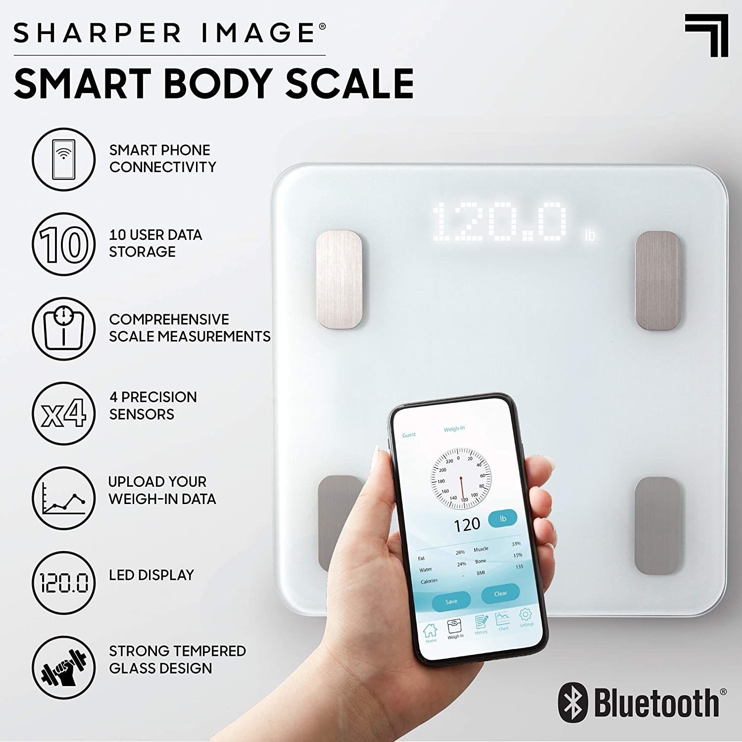 Instatrack Digital Bathroom Scale, Silver