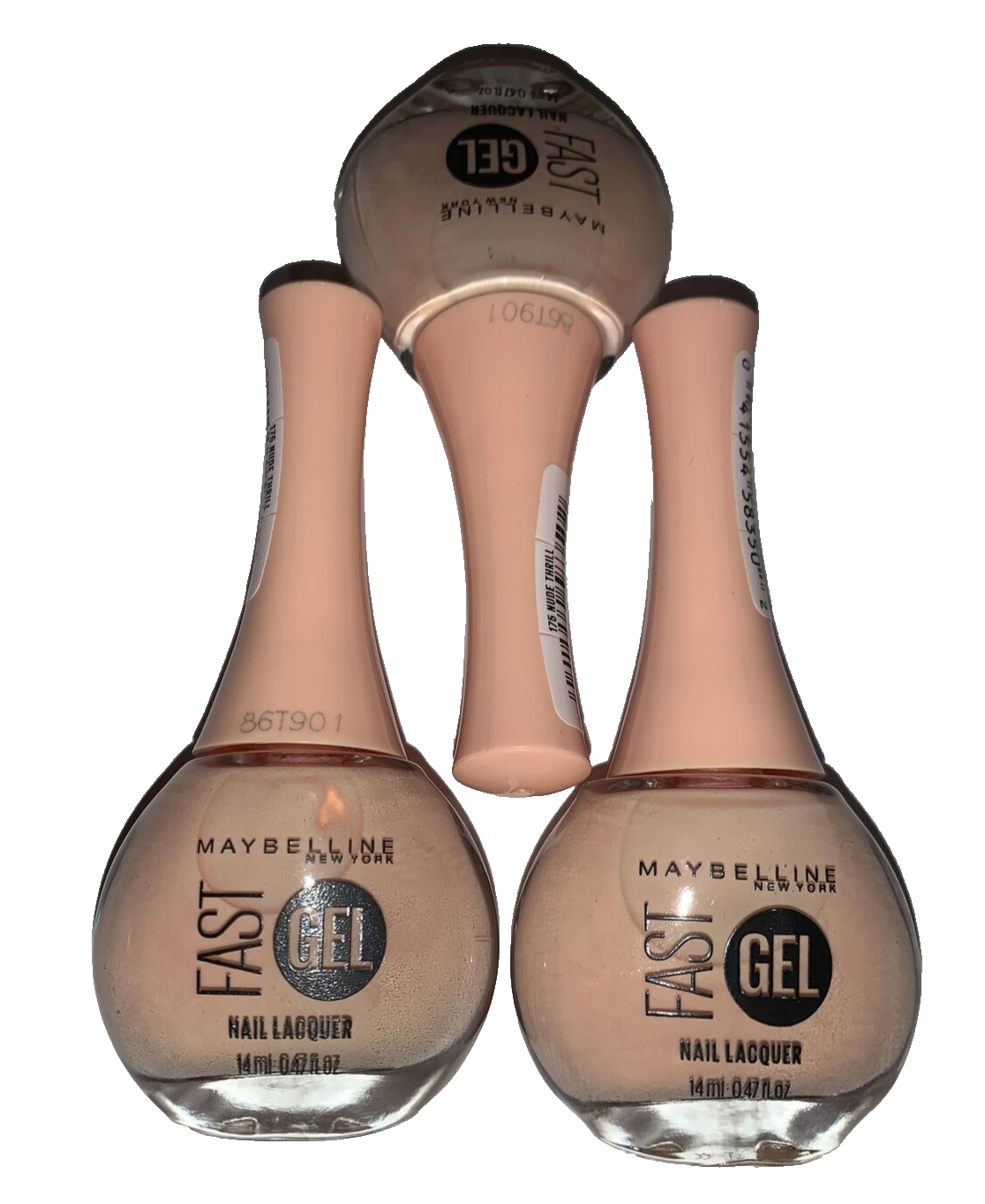 maybelline new york fast gel nail polish #175 nude thrill lot of 3