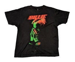 Billie Eilish Red &amp; Green BILLIE Sz X-Large Black T-Shirt Lash Music - $14.20