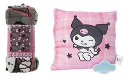 Hello Kitty Sanrio KUROMI BLANKET PILLOW BUNDLE SET Cute Silk 40x50 New ... - $31.55