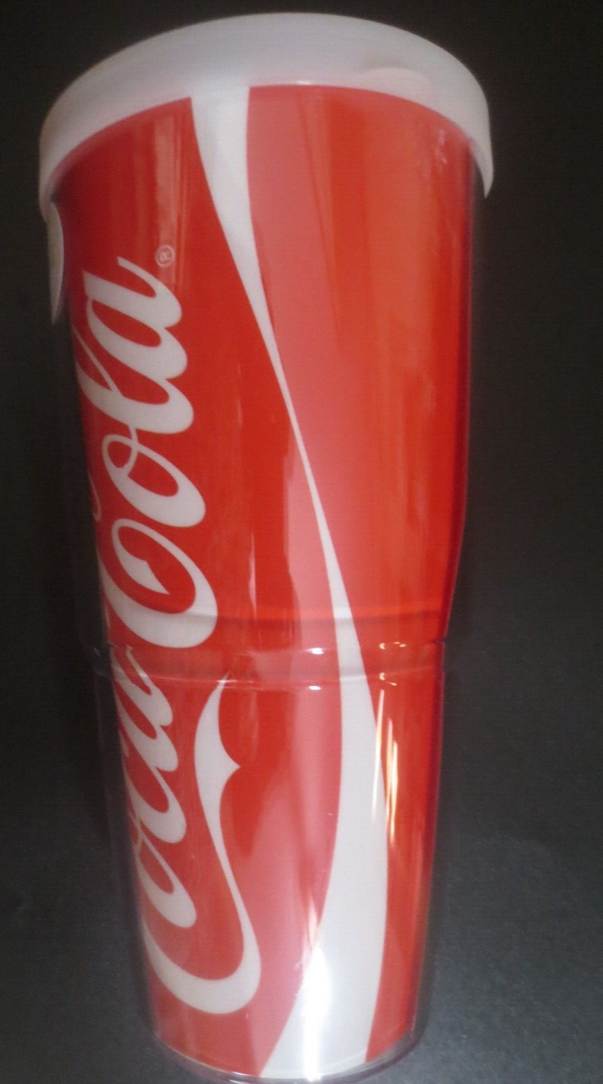 Coca-Cola Genuine Plastic Drinking Glass W/Lid - 24oz