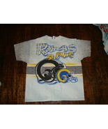 Vintage 90's St. Louis Rams Los Angeles  All Over Print NFL T Shirt XL  - $79.19