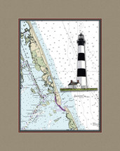 Bodie Island, NC Lighthouse  and Nautical Chart High Quality Canvas Print - $14.99+