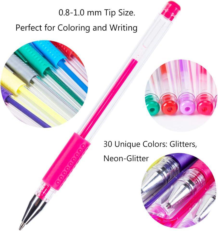 Gel Pens Reaeon 200 Pack Pen with Case for Adult Coloring Books 100 Color  Marker