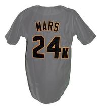 Bruno Mars 24K Hooligans Baseball Jersey Button Down Grey Any Size image 5