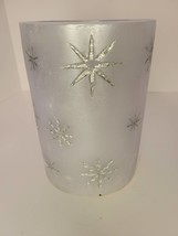 Nib Party Lite Wax Luminary L2012 Silver Stars No Tealight - $29.69