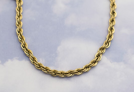 Vintage Gold-Tone Statement Rope Chain Necklace 18 inches by Crown Trifari H1 - $24.99