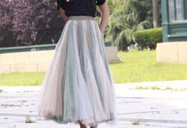 Rainbow Long Pleated Skirt Adult Rainbow Long Tulle Maxi Skirt Outfit Plus Size image 11