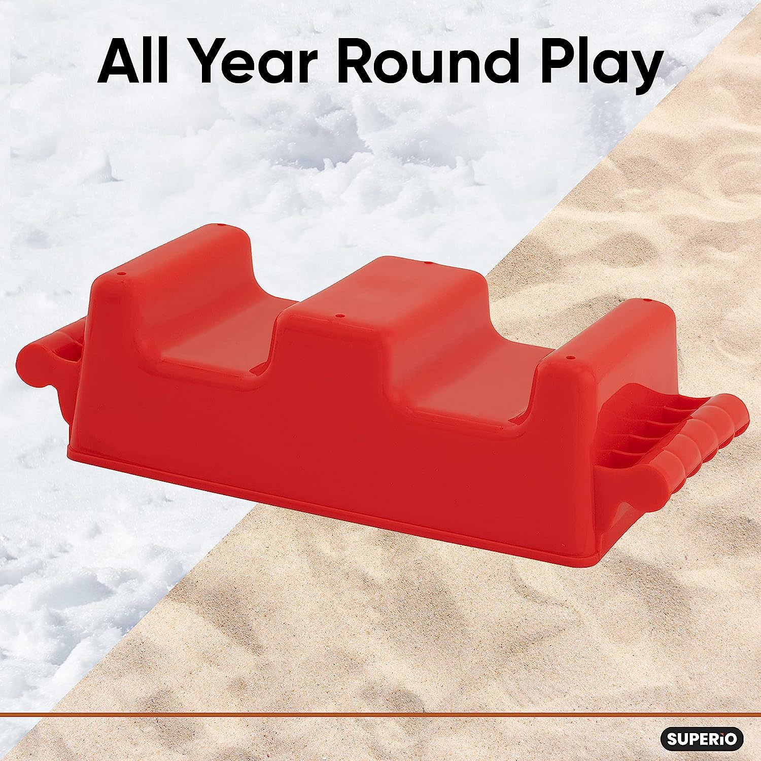 2 Pack Snow Brick Maker Sand and Snow Toys Igloo Snow Block Shaper - Red &  Blue