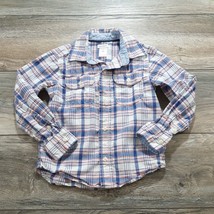 Carters 4T Boys long Sleeve Shirt Plaid Blue Pink Reveal Party Casual Play Child - $13.75