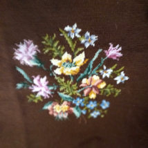 Vintage Bouquet of Flowers Needlepoint Completed Canvas 16 X 17.5" worked - $34.64