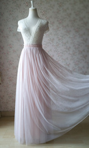 Wedding Bridesmaids Maxi Tulle Skirt Outfit, Baby Pink Blush Pink Rose Pink Tutu image 8