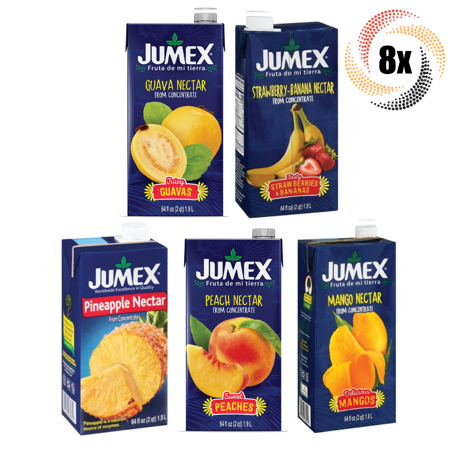 Full Box 8x Cartons Jumex Variety Flavor Drinks 64 Fl Oz ( Mix & Match