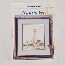 Nantucket Lighthouse Beach Cross Stitch Leaflet 86 Stoney Creek 1996 Sailboats  - $19.99