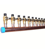 1 1/4&quot; Copper Manifold 1/2&quot; Crimp Fitting (With or W/O Valve) 2 Loops-12... - $37.29+