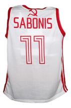 Arvydas Sabonis CCCP Russia Custom Basketball Jersey New Sewn White Any Size image 2