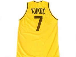 Toni Kucok #7 Jugoplastika Yugoslavia Men Basketball Jersey Yellow Any Size image 5