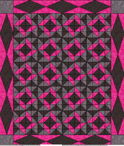 Precut Quilt Kit ,  Tone on Tone Black and Gray, Hot Pink ,Complete Precut Top - $105.00
