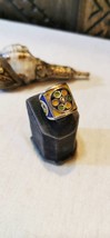 Vintage  enamelled silver ring - moroccan ring- Berber ring - tribal ring - enam - $75.00