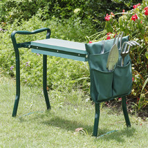 Folding Garden Kneeler Green Spring Soft Eva Pad Seat Bench Kneeling - $52.99