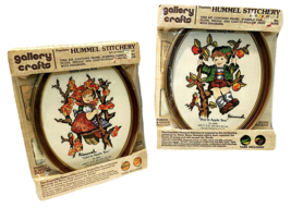 Gallery Crafts Hummel Stitchery Kits (2) #8031 &amp; #8032 Girl Boy in Apple... - $34.60