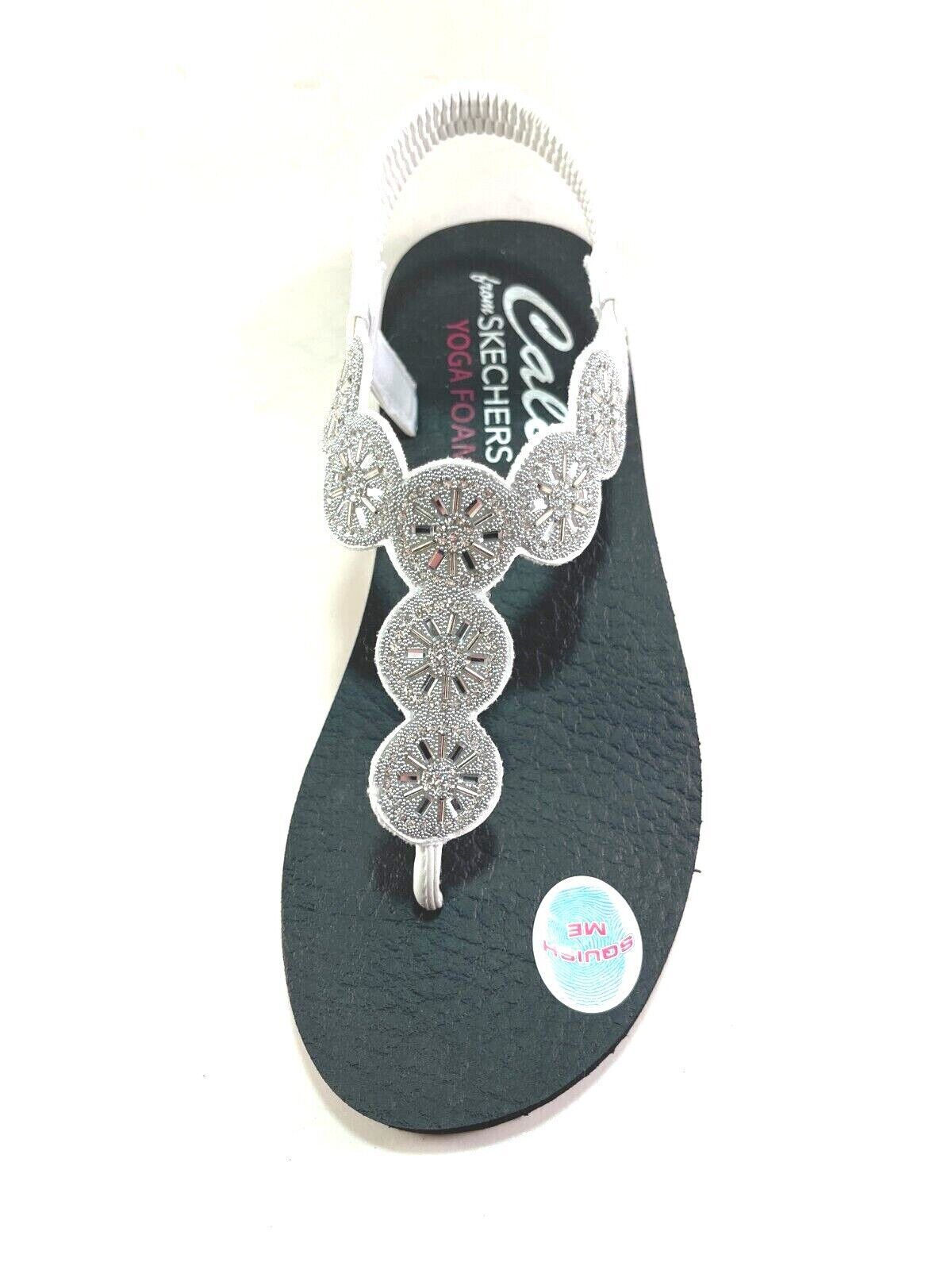 Skechers Yoga Foam Slip-On Thong Flip Flop Rhinestone Sandals Woman’s Size  10 