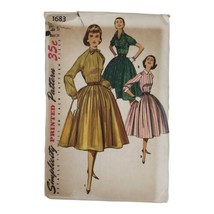 Vintage 1950s Simplicity Printed Patterns 1683 Women&#39;s Full Skirt Dress ... - $11.30