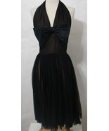 TALMACK Little Black Dress Vintage Halter Classic 50’s With Large Satin ... - $359.99