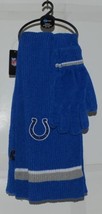 Indianapolis Colts Chenille Scarf Glove Gift Set Speed Blue Silver White image 1