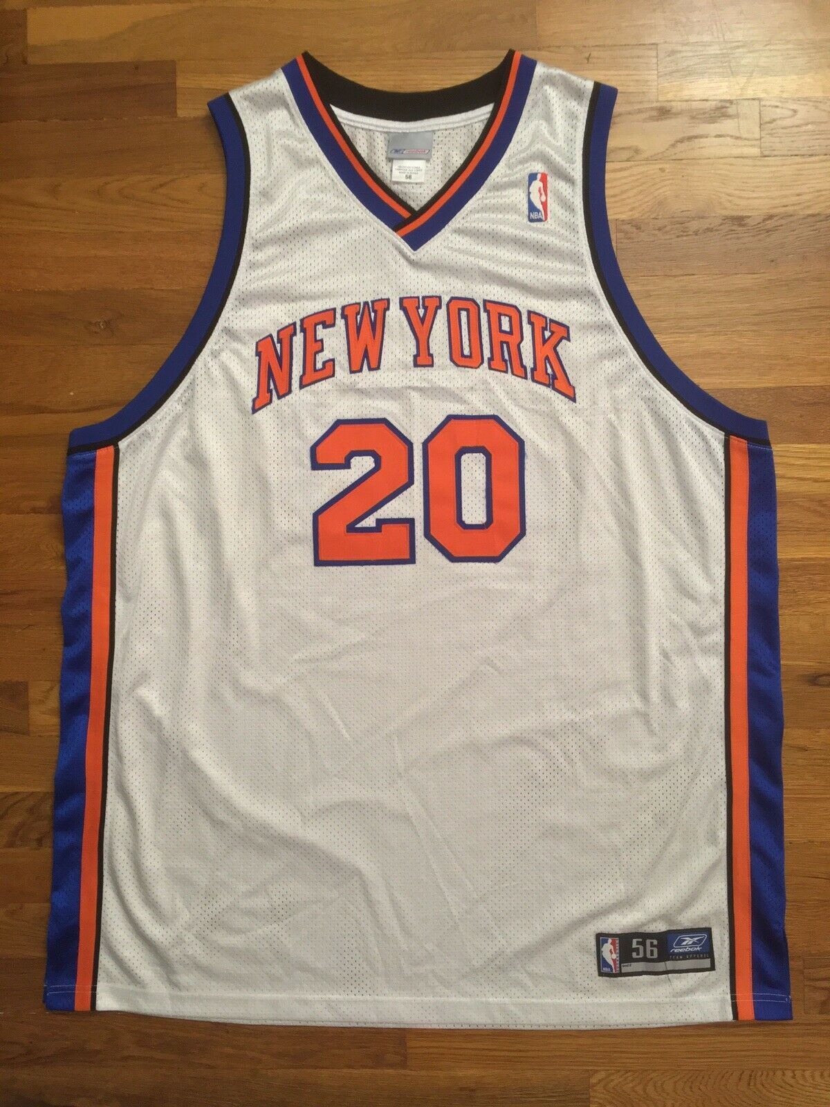 Authentic 2003 Reebok New York Knicks NYK Allan Houston Home White Jersey 56 - $309.99