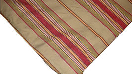 Pottery Barn Twin Flat Sheet Striped Beige Tan Yellow Red + 1 Pillowcase - $19.97