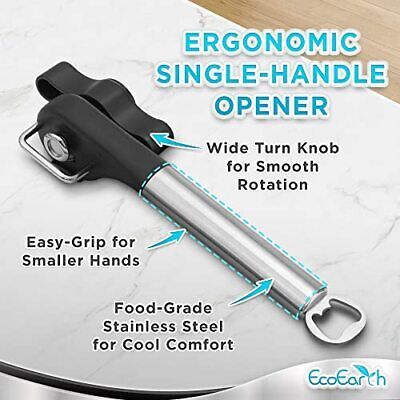 Bellemain- Safe Cut Stainless Steel Ergonomic Can Opener, Manual  Smooth  Edge Stainless Steel Can Opener Perfect For Home Chefs and Restauraunts -  Bellemain
