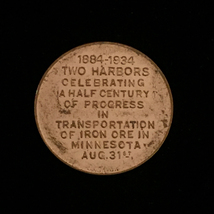 1934 Two Harbors, MN - Iron Ore 50 year anniversary - Gold Token