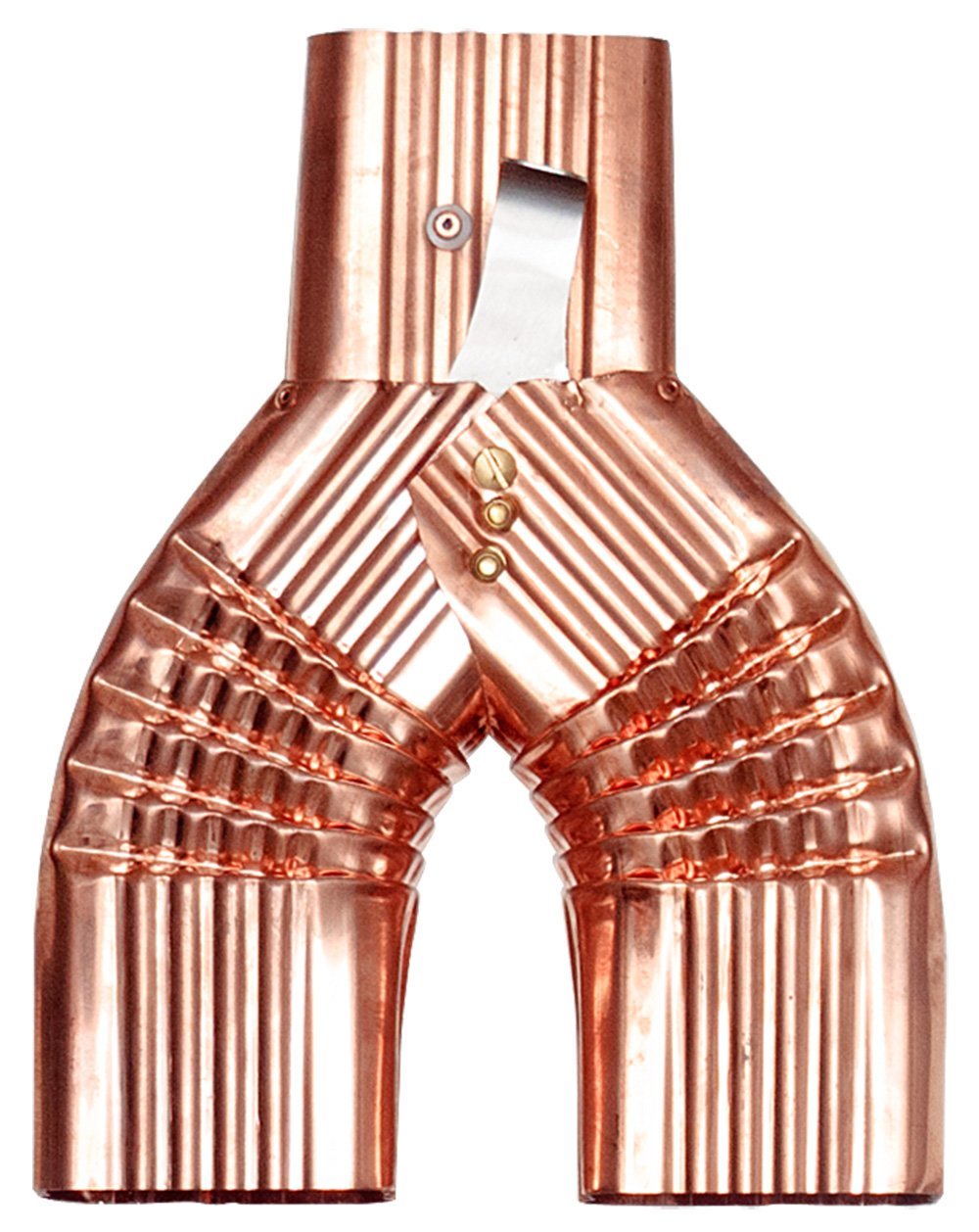 Copper, Downspout Diverter, Y", 2"x3", for Filling Rain Barrels and