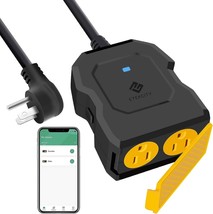 TREATLIFE Outdoor Smart Plug, HomeKit Outdoor Plug with 2 Individual  Control Outlets, IP64 for Outdoor String Lights, Works with Siri, Alexa,  Google Home, 2.4GHz WiFi Only, Remote Control, Timer