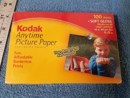Kodak Anytime Picture Photo Paper Soft Gloss 4x6 100 Sheets - $4.75