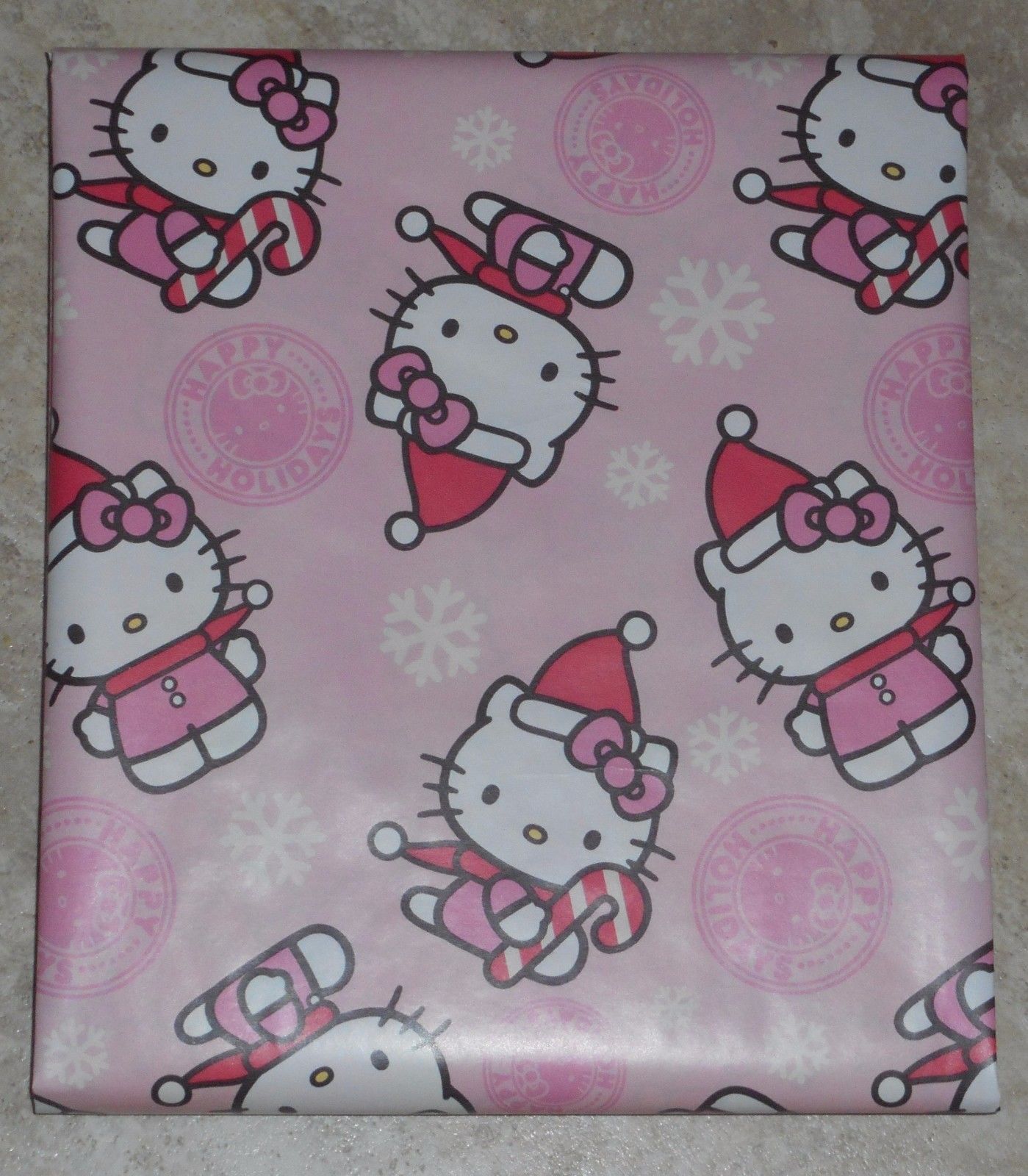 HELLO KITTY WRAPPING PAPER ROLL GIFT CHRISTMAS HOLIDAY 20 SQUARE