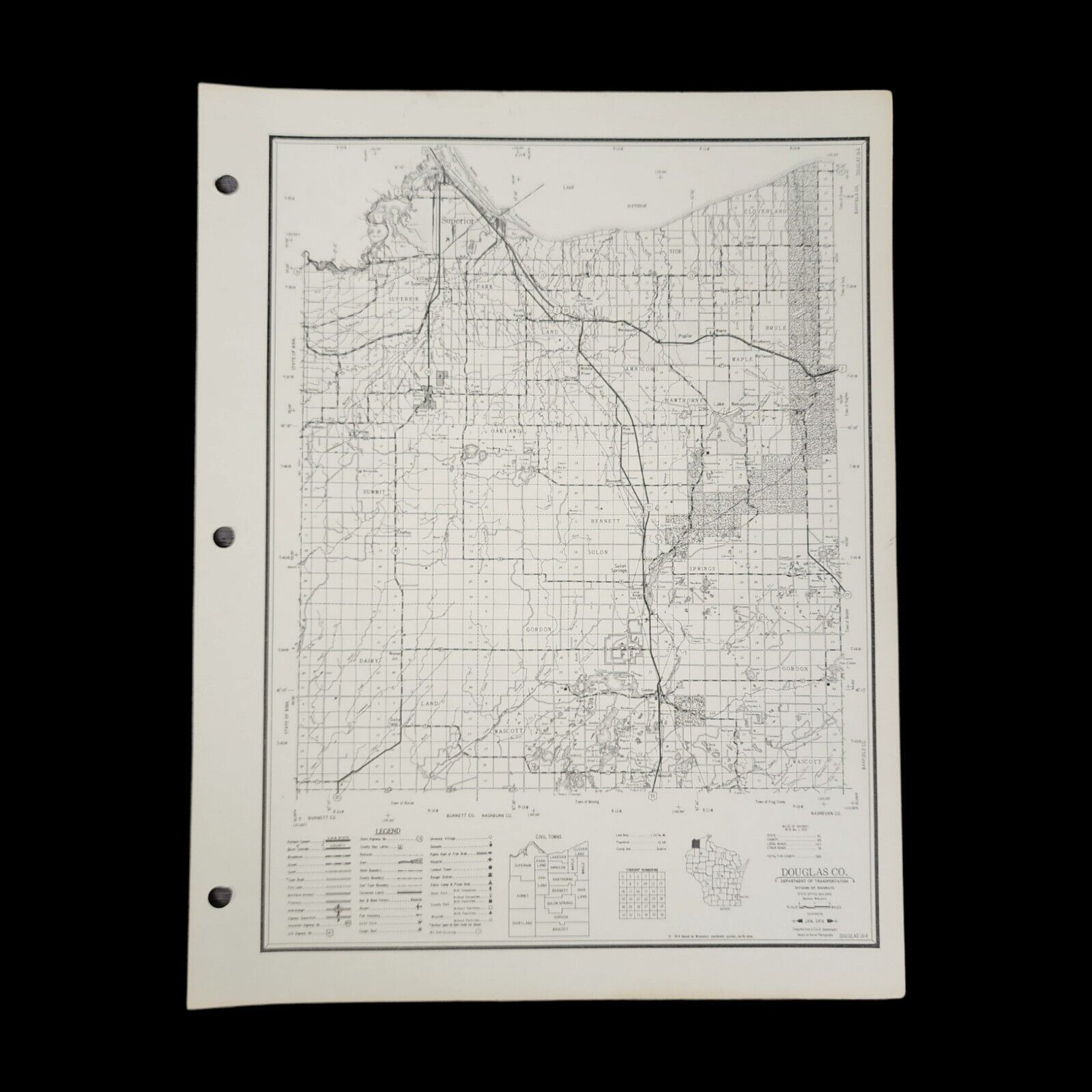 VTG Douglas County Map Wisconsin Department of Transportation Highways ...