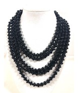 VTG Elegant W Germany black 5 MULTI  strand necklace 17&quot;L - $24.75