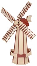41&quot; POLY WINDMILL Ivory &amp; Cherrywood Working Dutch Garden Weathervane Am... - $539.97
