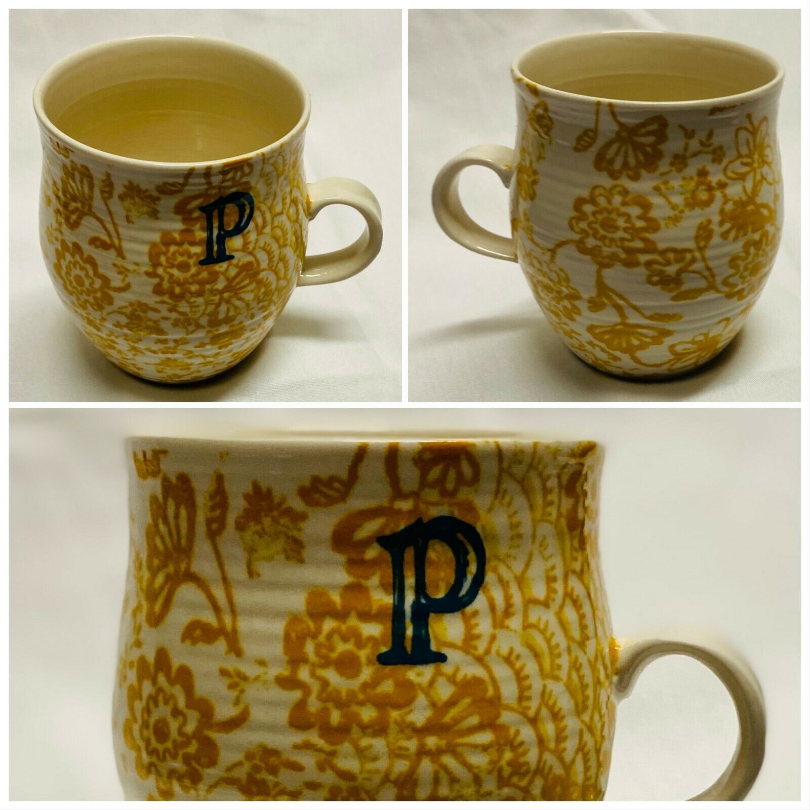 Target Stoneware Monogram Coffee Mug Personalized Name Cup Initial Letter  14 oz.